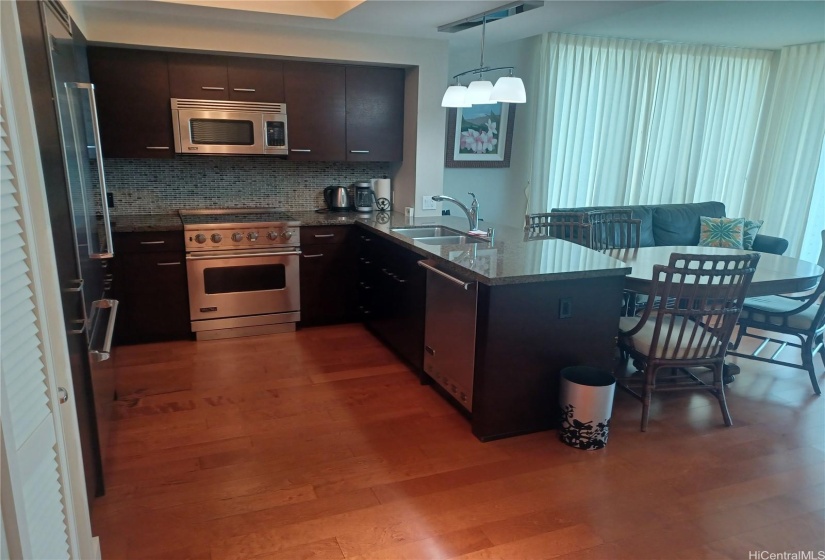 Kitchen and dining area,