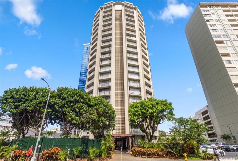 The Holiday Village building on Amana Street, just next to Keeamoku.