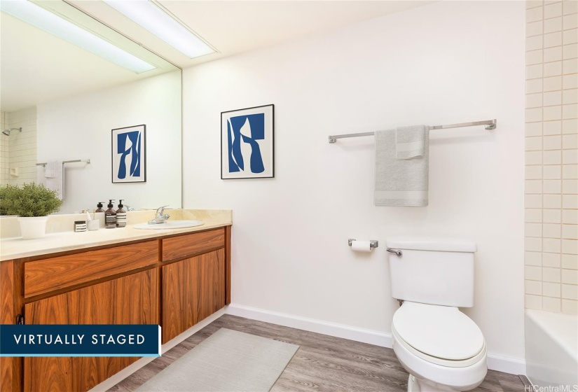 Staged primary bathroom