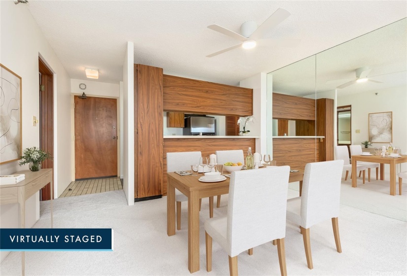 Staged dining area