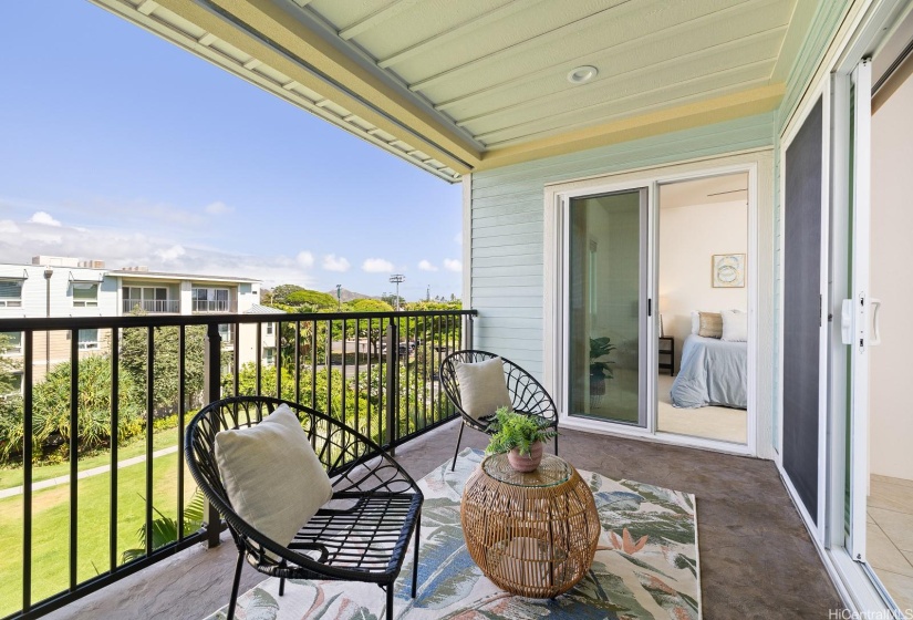 The lanai is a wonderful space for relaxiing.