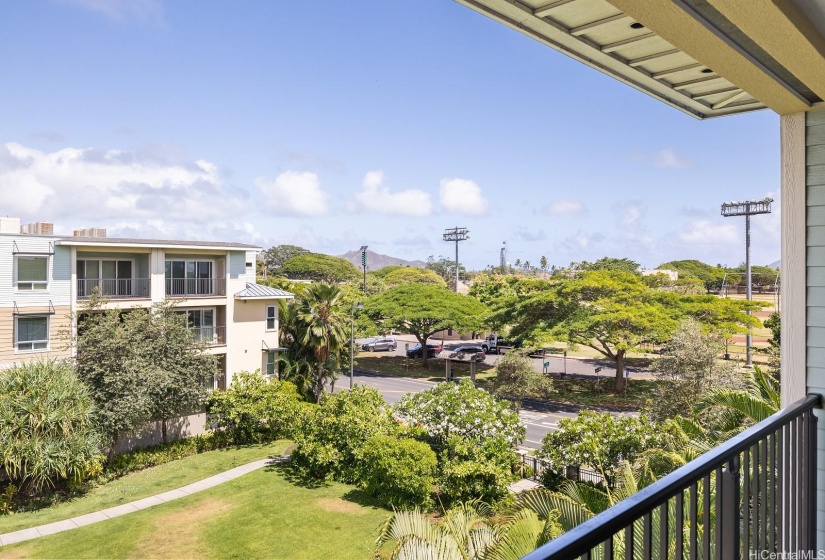 You are overlooking the green space in the complex.