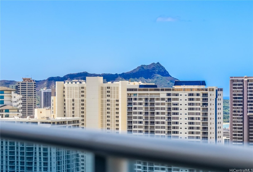 Looking toward Diamond Head. Fireworks over Waikiki are visible on Friday nights.