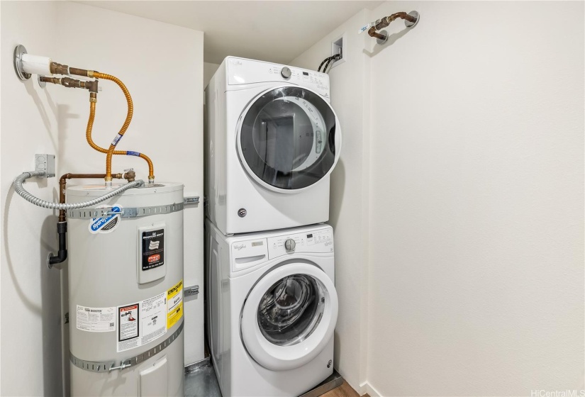 Full size washer & drying inside unit.