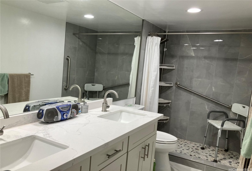 Remodeled Walk In Shower,Double Sinks