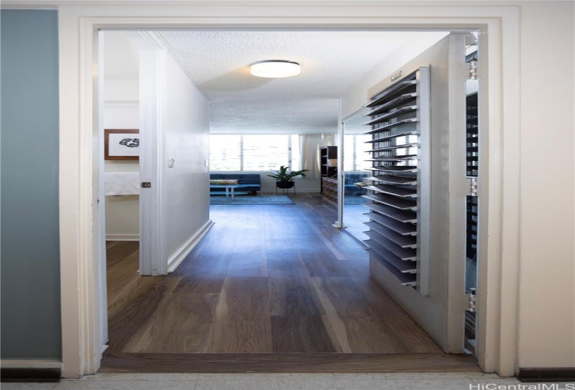 New flooring, fresh paint, mirrored closet doors and steps away from the new and very quiet elevator.