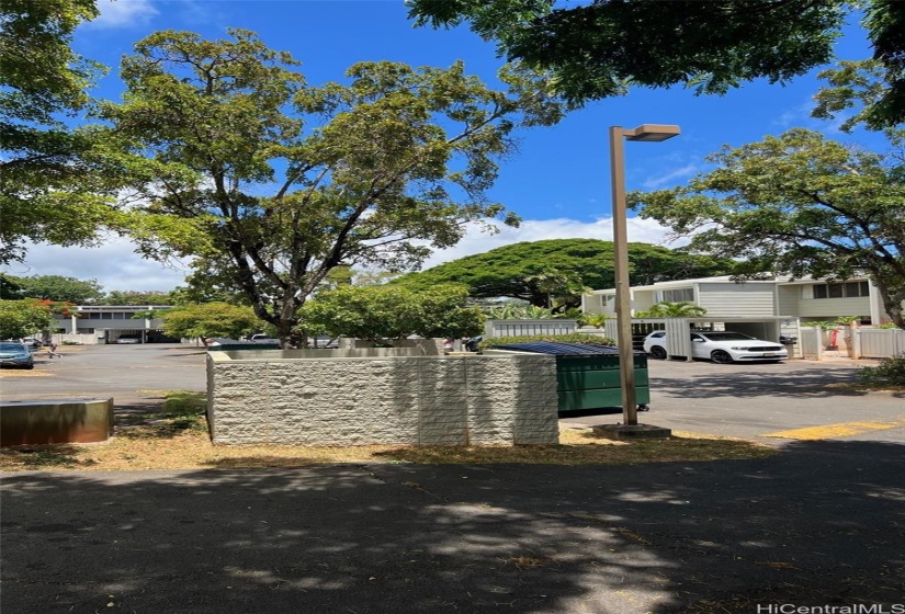 The driveway to the carport and 1-open parking stall.