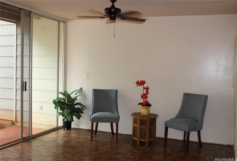 Fresh interior paint of living room and throughout the house.