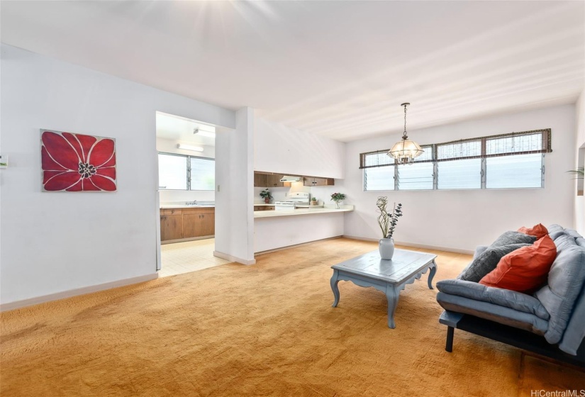 Dining room/kitchen area.