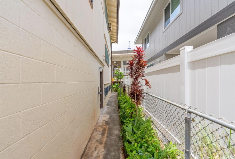 Perimeter sidewalk yard spaces are perfect for tending a small garden or growing vegetables!