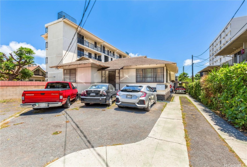 Front house with dedicated parking stalls