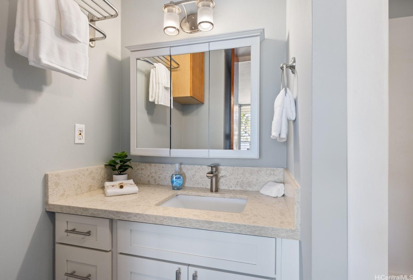 Bathroom Vanity with extra storage.