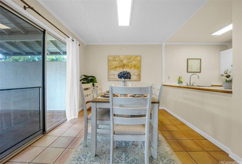 Dining area alongside kitchen.