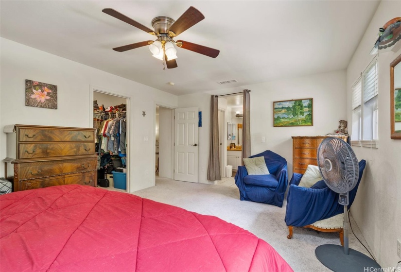 Main bedroom with two walk in closets.