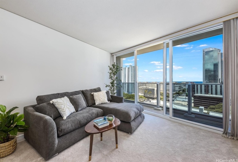 Living Room with balcony