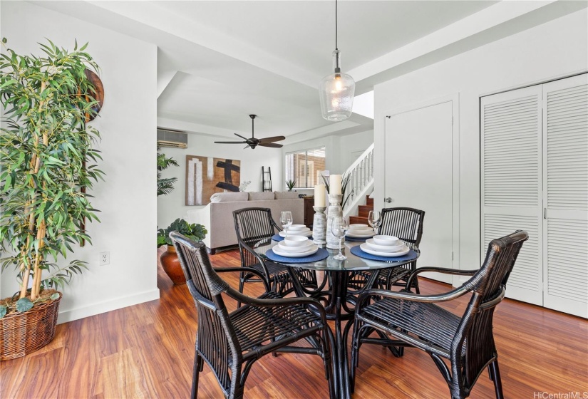 Dining area adjacent to kitchen looking toward living room