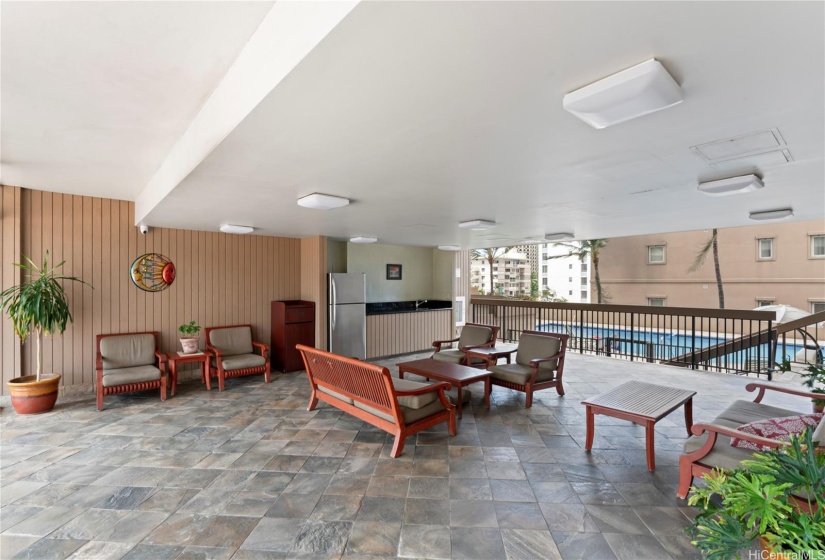 6th floor recreation area by pool, sauna, rest rooms, board room and BBQ grills.