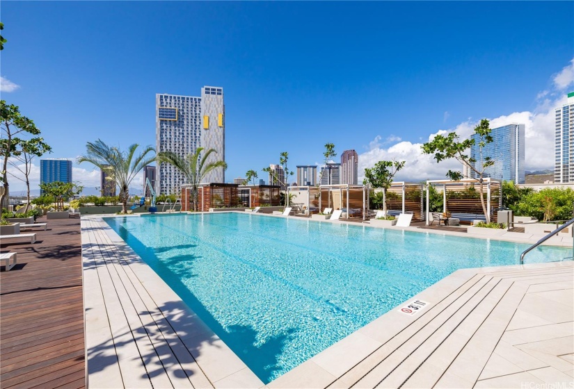 Resort style pool deck