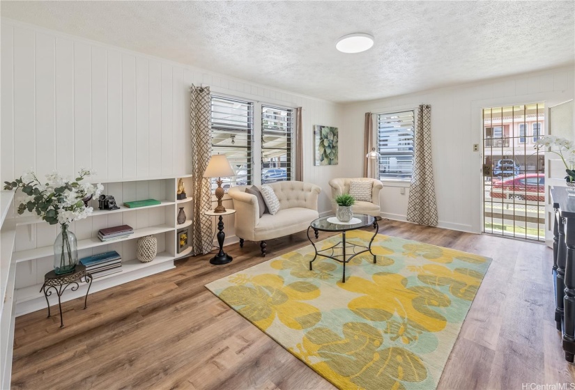 Cottage Living Room and Front Door