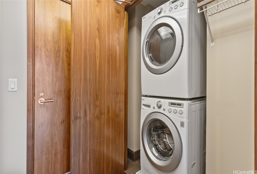 Keep your clothes nice and clean in these large washer and dryer units.