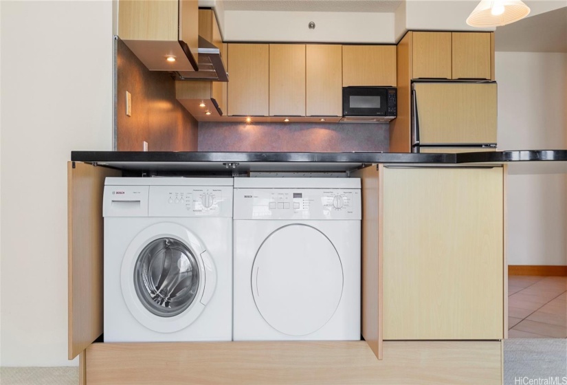 washer/dryer neatly tucked away