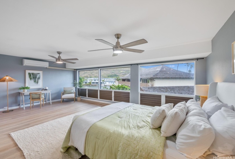 Primary bedroom overlooking canal