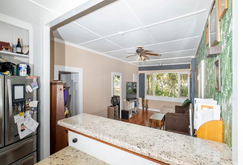 View from Kitchen into Living Room