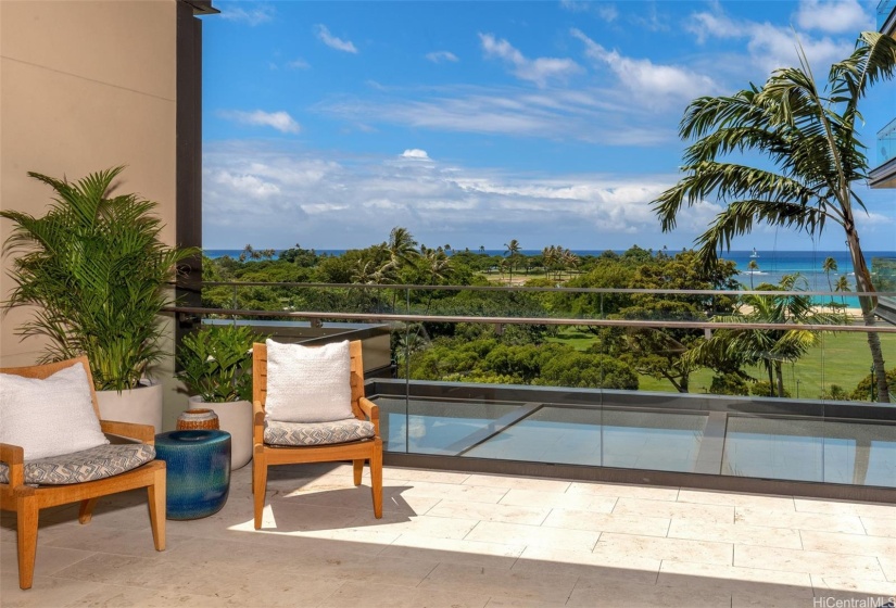 Lush coast views from the exterior lanai.