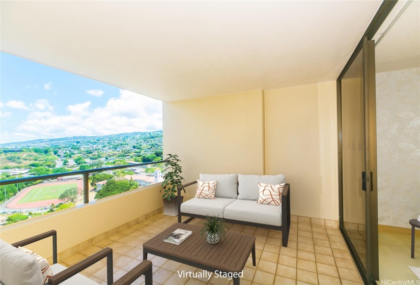 Lanai Area off the living room virtually staged.