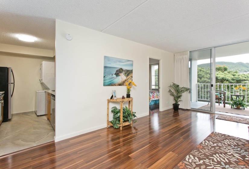 Beautiful tile and laminate flooring greet you as you step inside.