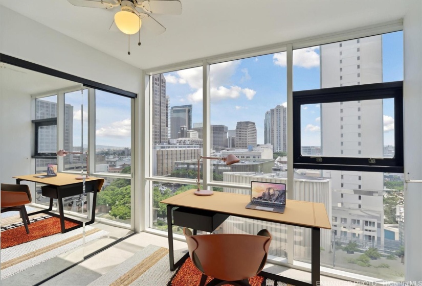 Even the second bedroom has spectacular views!  Photo has been digitally enhanced and staged.