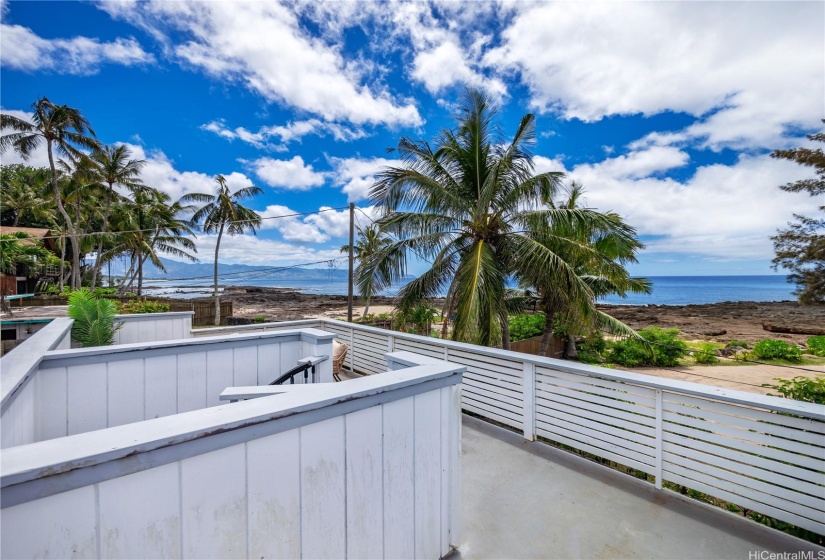 Rooftop deck with views of Kaena Point and Sharks Cove