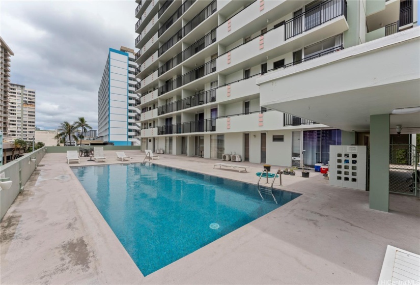 Condo pool is located on the same floor as the unit.