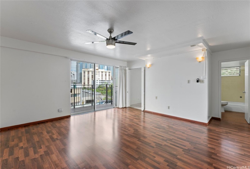 Living area is clean and spacious.