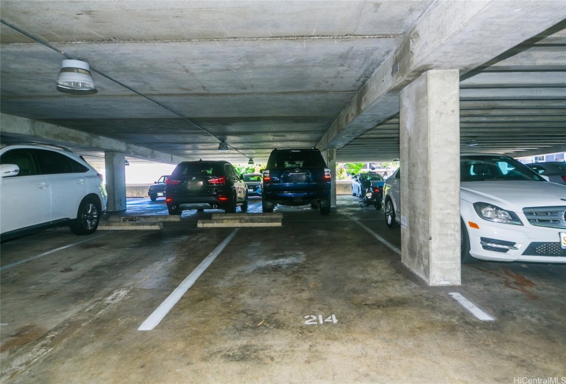 Covered parking in the garage