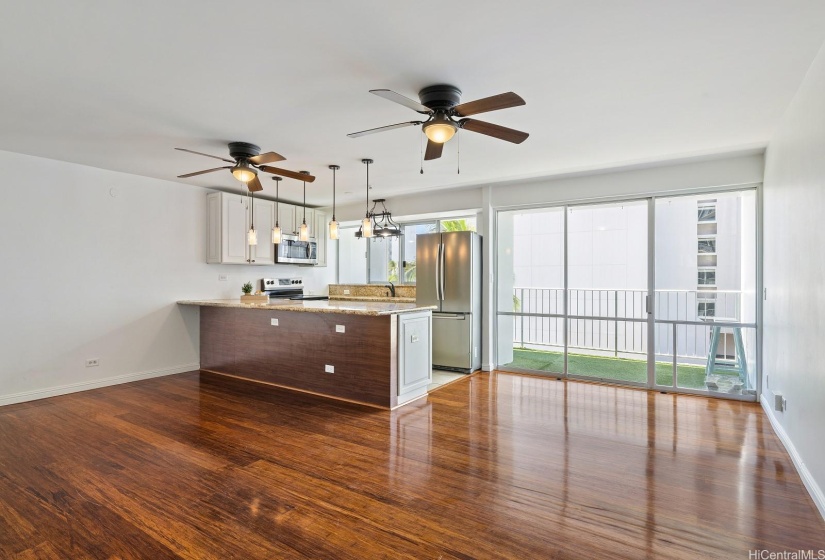 Open and spacious floorplan with island kitchen