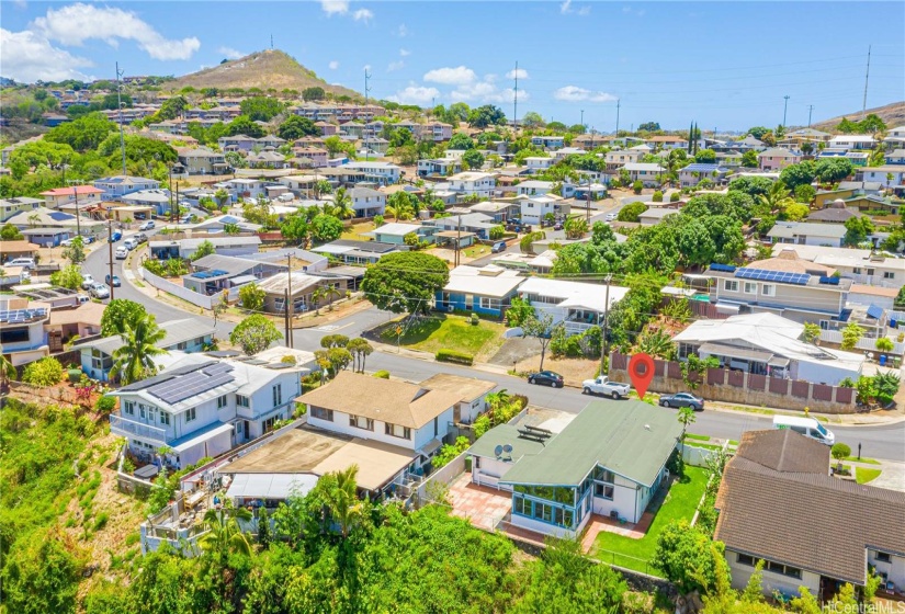 wide streets in established neighborhood