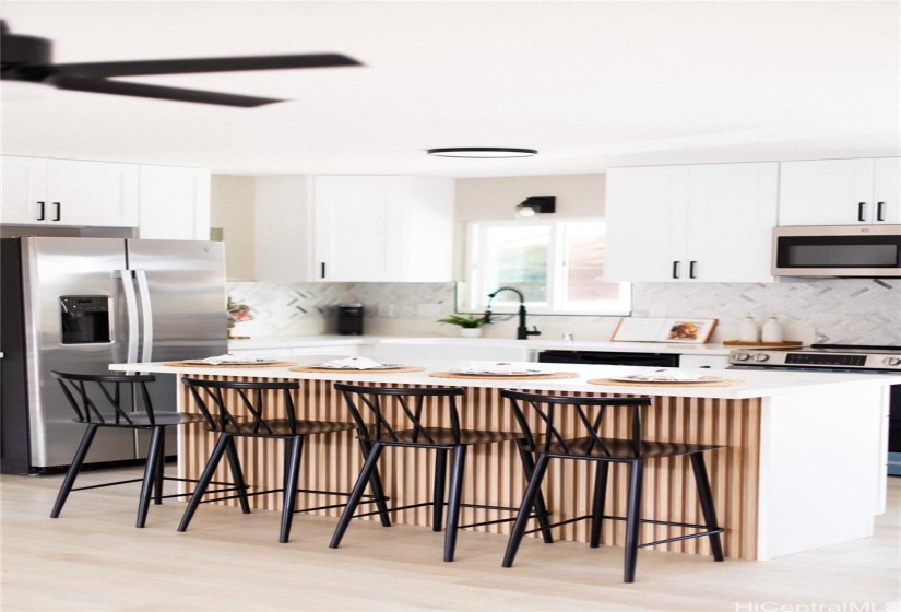 Open Concept Kitchen With Brand New Appliances.