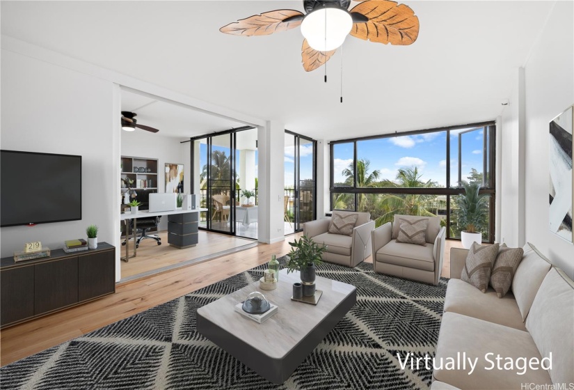 Bright and airy living at its finest—this spacious apartment features abundant natural light, and a seamless blend of indoor and outdoor spaces with lush views to enjoy every single day.