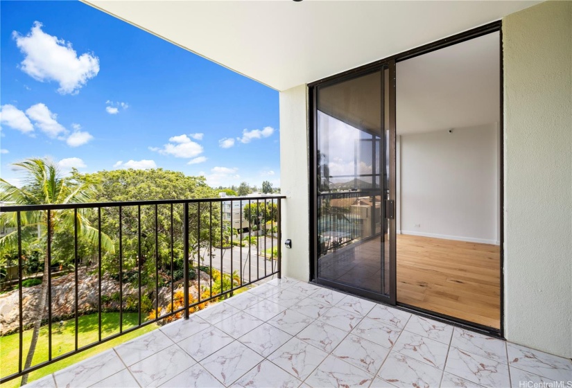 Access the lanai from the living area as well.