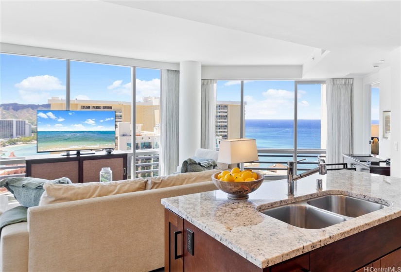 Kitchen with view