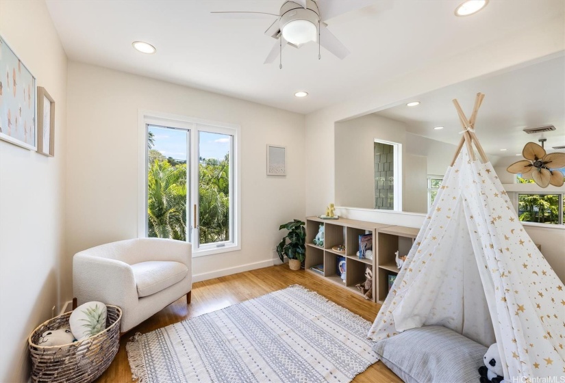 Den Overlooking Formal Living Room and Kitchen