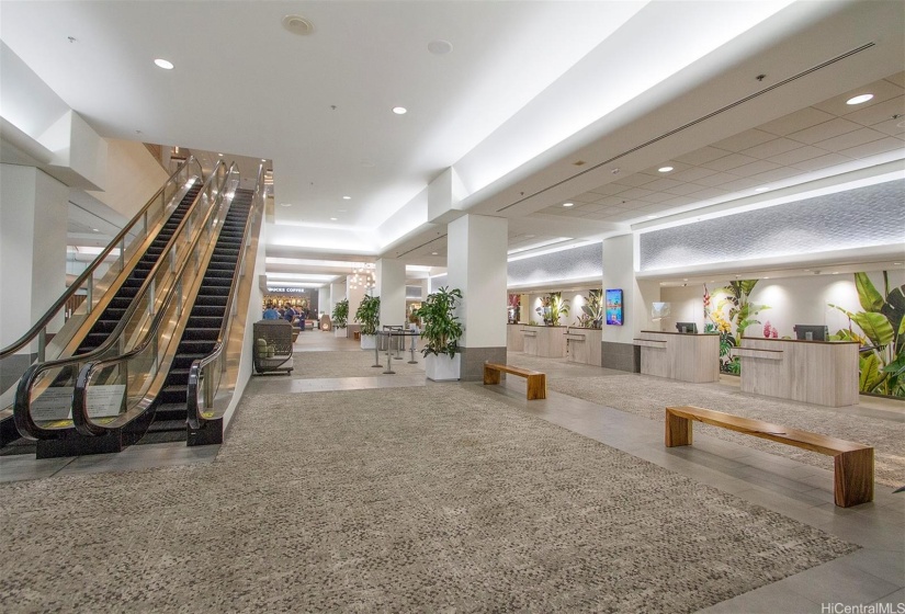 Escalator to lobby