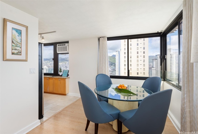 Diamond Head and Koolau Mt Range View from dining area