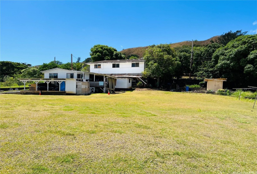 The lawn looking up towards the house (Auwaiolimu Street is beyond)