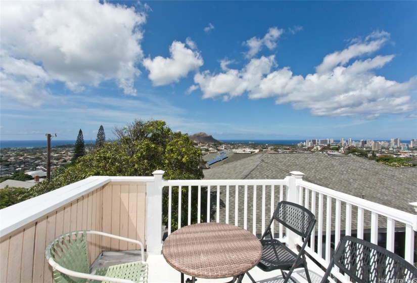 Top deck in back of house with spectacular Diamond Head and Ocean Views