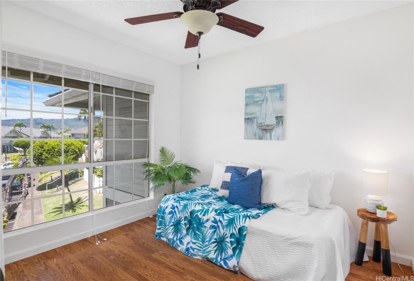 Bedroom #2 with Ceiling fan and split AC