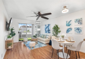 Living room and dining area