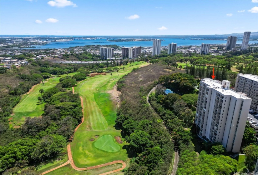 Building 2 Unit 1404 overlooks Pearl at Kalauao Golf Course