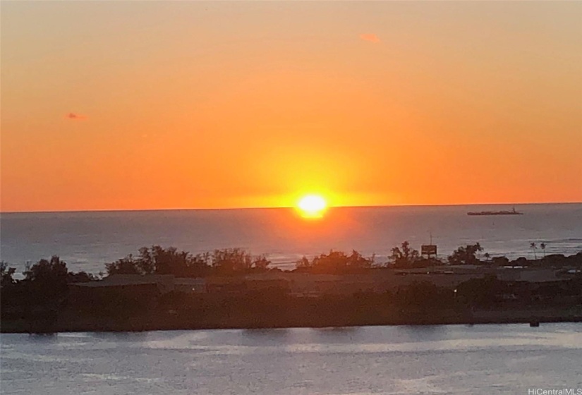 Enjoy sunsets at Honolulu Harbor